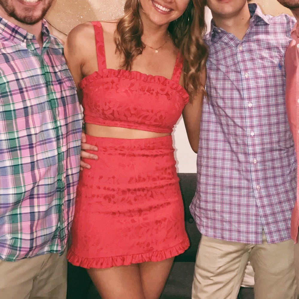 Free People pink lace set